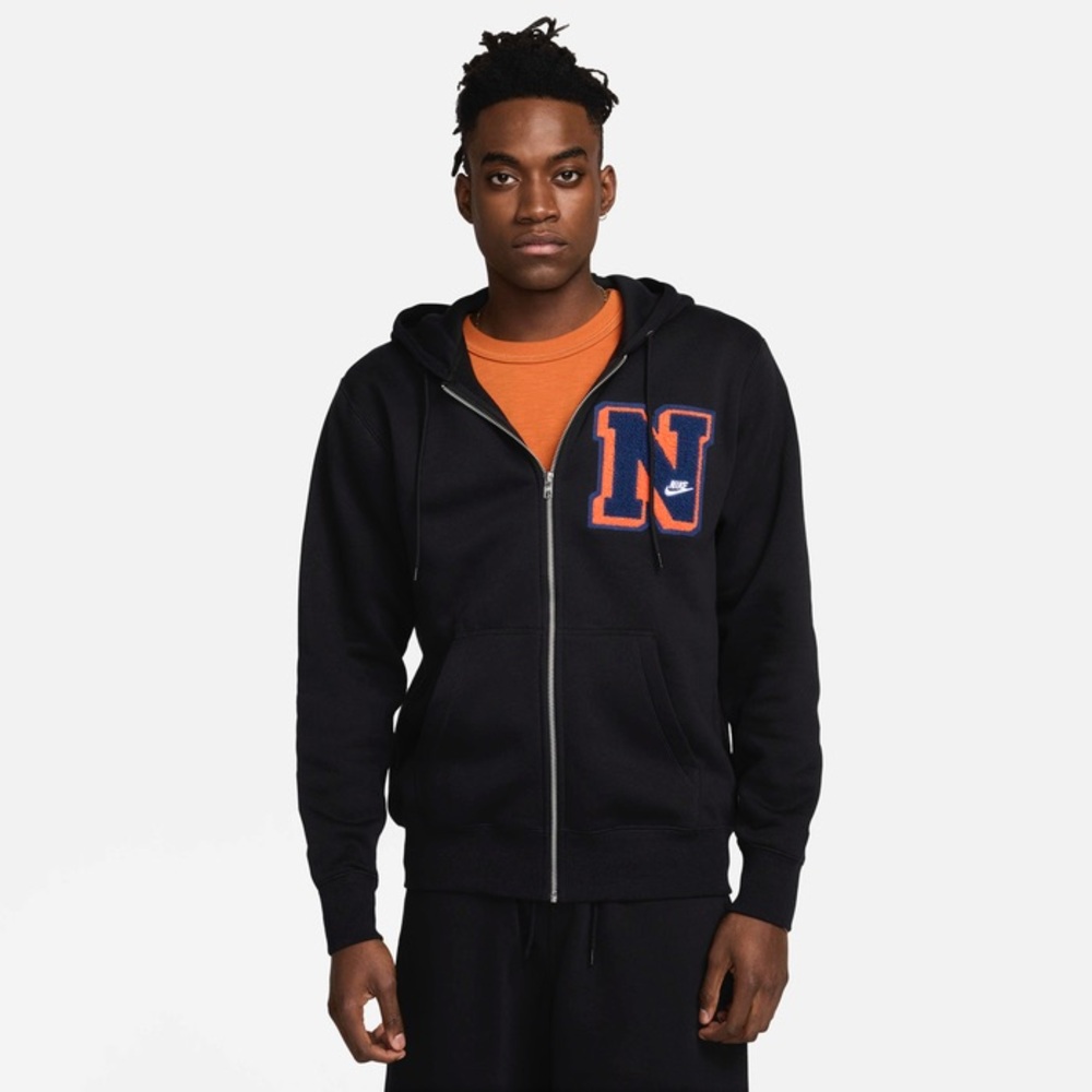 Nike Black and Orange Zip-Up Sweater with Athletic Flair